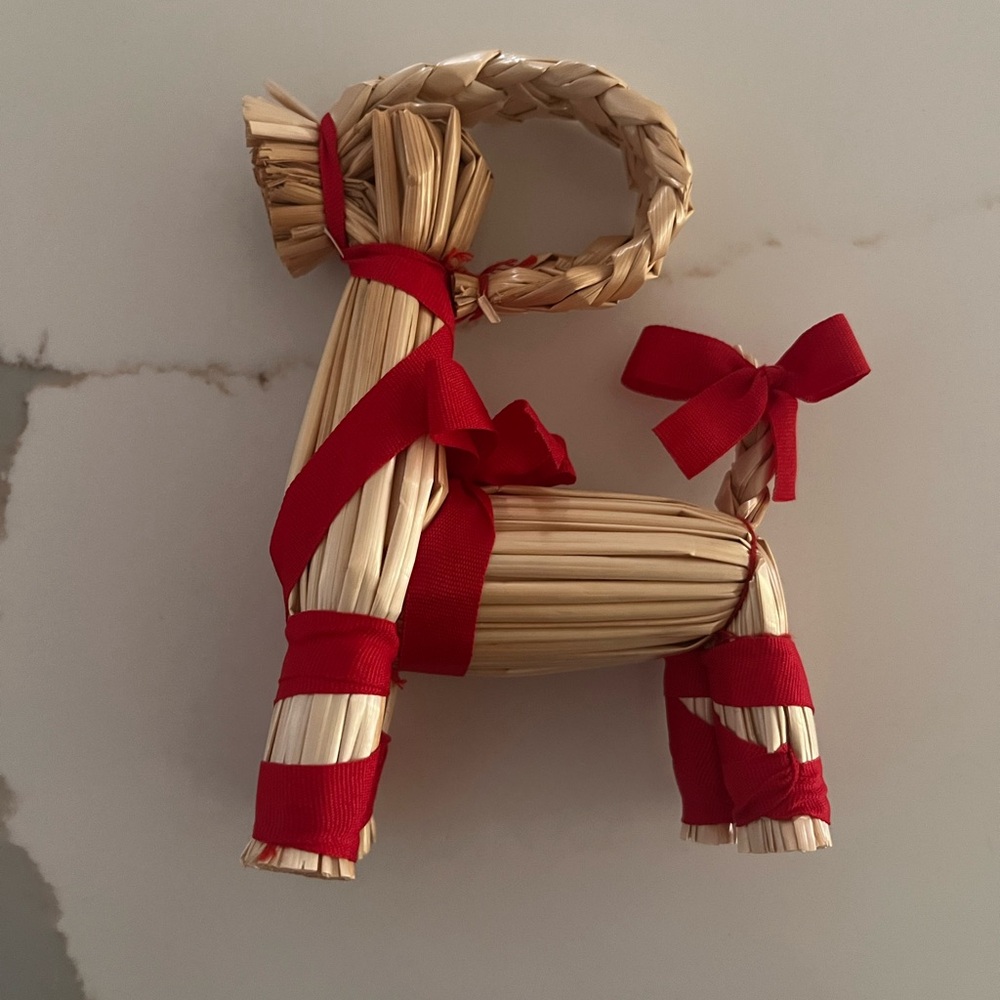 Ikea Scandinavian straw holiday Christmas reindeer